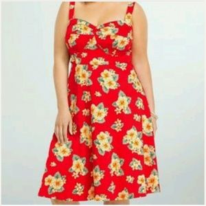 Torrid Retro Chic Red vintage style dress Sz 28